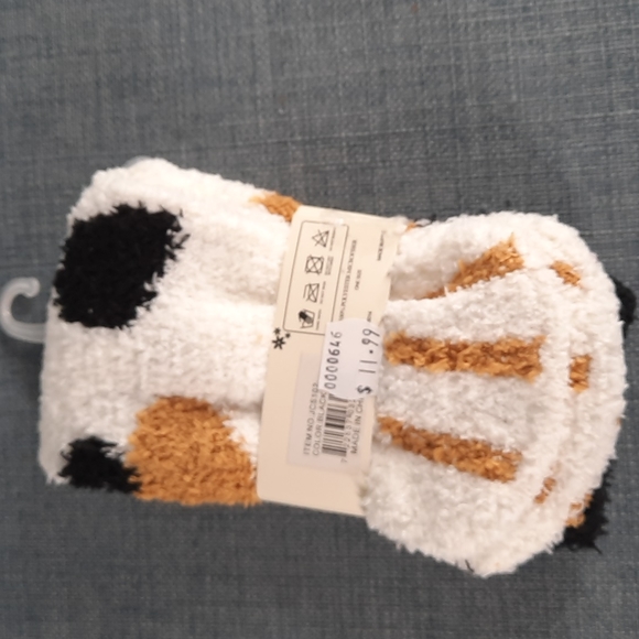 Cat Paw Foot Socks Sox Sock Fuzzy Soft Slipper Thick Warm Cozy Unisex Kids Child - Picture 4 of 5